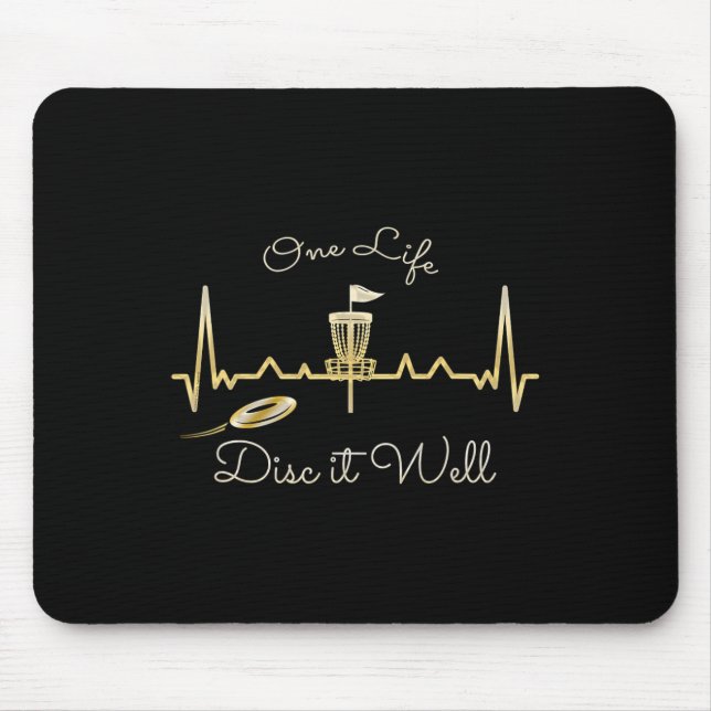 Mousepad Coração Legal Uma Vida Disco Bem - Golfe de Disco  (Frente)