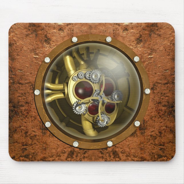 Mousepad Coração mecânico de Steampunk (Frente)