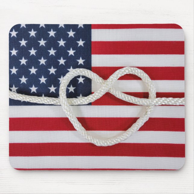 Mousepad Coração na bandeira americana (Frente)