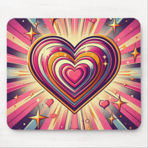 Mousepad Coração/Namorados de pop art dos anos 70