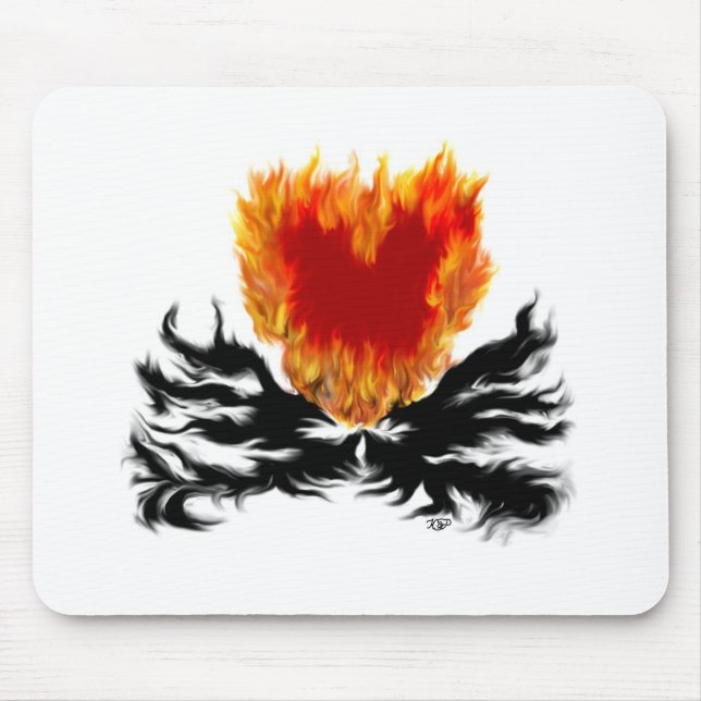 Mousepad Coração nas Chamas (Frente)