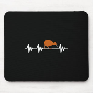 Mousepad Coração Nova Zelândia Bandeira Kiwi Pássaro Viagem