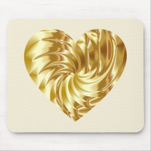 Mousepad Coração ouro (Dourada forma de amor)