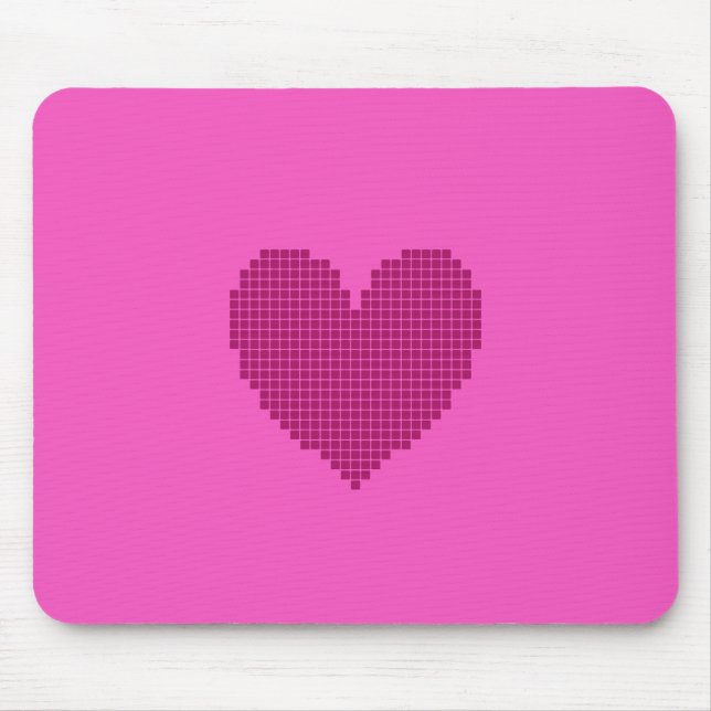 Mousepad Coração pixelado (Frente)