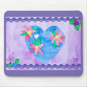 Mousepad Coração primavera - Arte infantil para COC
