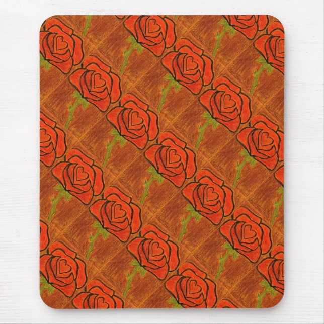Mousepad "Coração Rosa nº 6" Padrão Inclinado (Frente)
