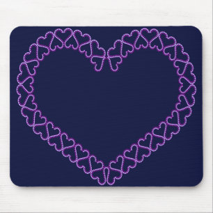 Mousepad Coração Rosa no descanso de mouse