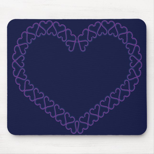 Mousepad Coração Rosa no descanso de mouse (Frente)