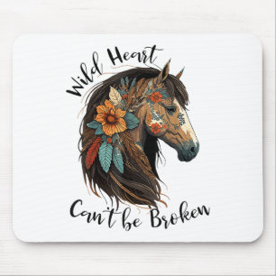 Mousepad Coração Selvagem Não Pode Ser Quebrado Cavalo