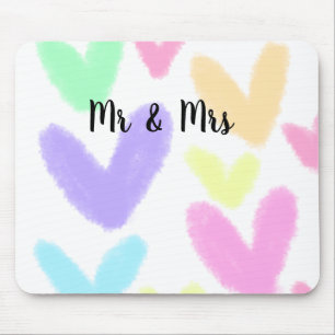 Mousepad Coração simples estilo de texto minimalista casame
