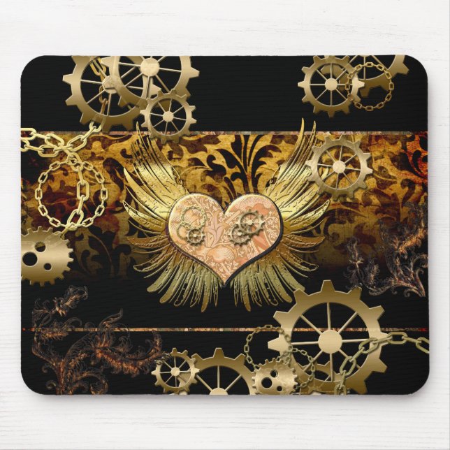 Mousepad Coração Steampunk (Frente)