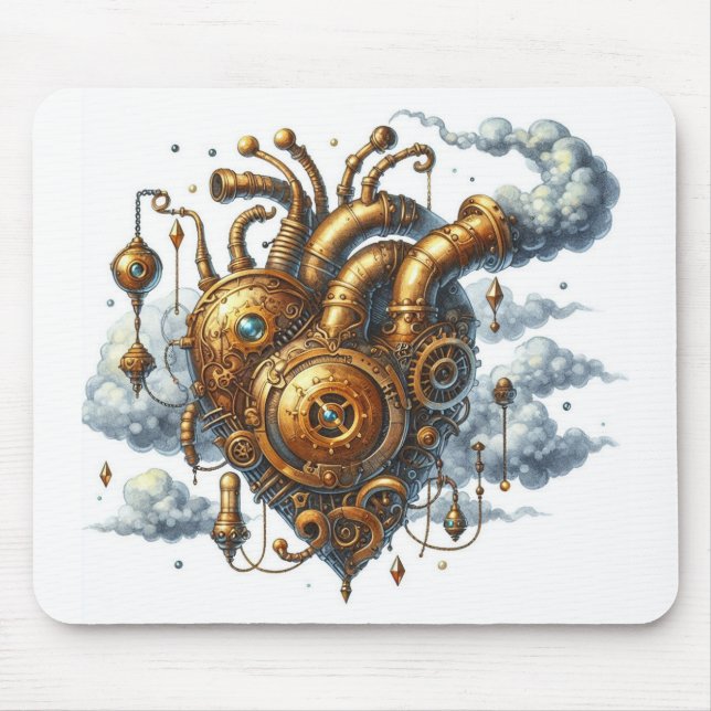 Mousepad Coração Steampunk (Frente)