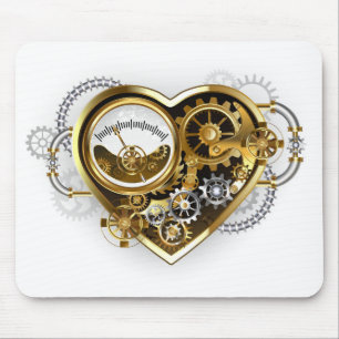 Mousepad Coração Steampunk com Manômetro