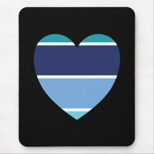 Mousepad Coração Striped Azul
