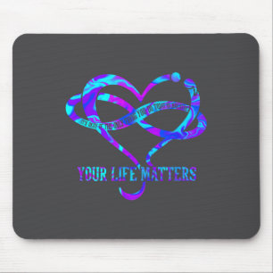Mousepad Coração Tie Dye Sua Vida S Prevenção ao Suicídio C