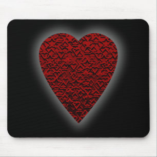 Mousepad Coração vermelho escuro. Projeto modelado do