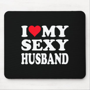 Mousepad Coração vermelho eu amo meu marido Design