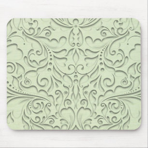 Mousepad CoraçãoCoração Damasco do Verde limão Cardíaco (im