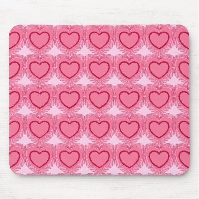 Mousepad Corações Abstrato modernos - Azalea rosa (Frente)