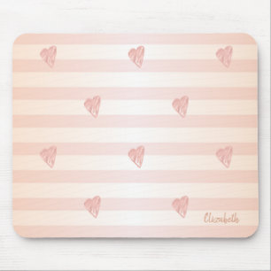 Mousepad Corações Adoráveis, Stripes - Personalizadas
