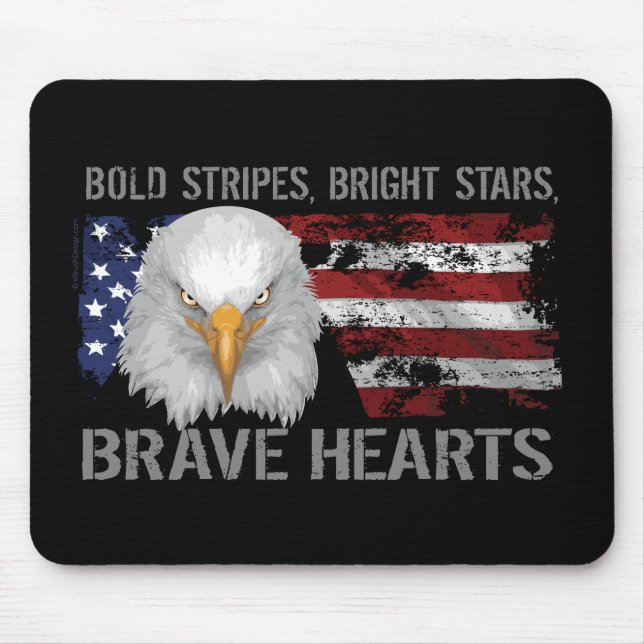 Mousepad Corações Americanos Corajosos (Frente)