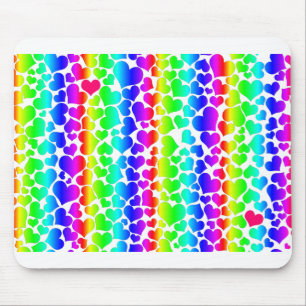 Mousepad corações arco-íris do orgulho