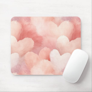Mousepad Corações bonito, cor-de-rosa, com pincel