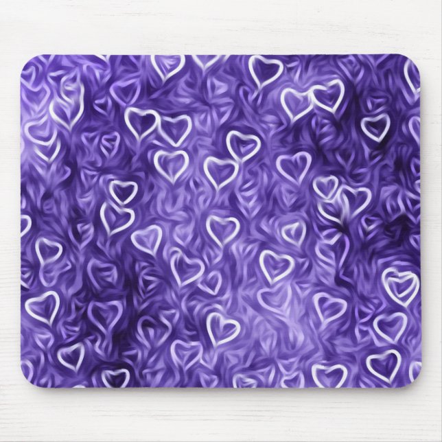Mousepad Corações Caindo - Roxo (Frente)