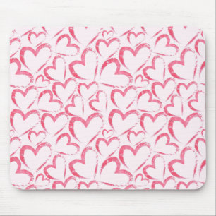 Mousepad Corações com Pinceladas Caprichosas