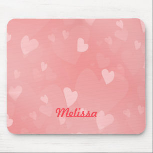 Mousepad Corações Cor-de-Rosa Flutuante Moles Personalizado