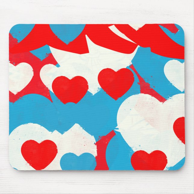 Mousepad Corações de Amor (Frente)