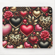 CORAÇÕES DE AMOR DO DIA DOS NAMORADOS PRETO E ROSA