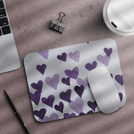 Mousepad Corações de Aquarelas do Dia do namorados - ultrav
