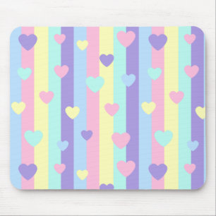 Mousepad Corações de Arco-Íris Pastel