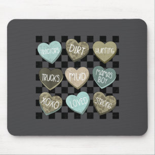 Mousepad Corações de Conversação Camuflados Xadrez Dia dos