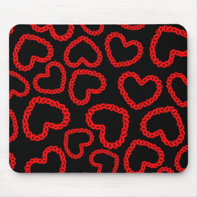 Mousepad Corações de Lábios Kissy personalizáveis (Frente)