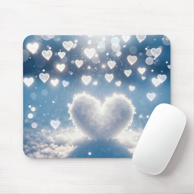 Mousepad Corações de Neve de inverno (Com mouse)