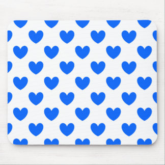 Mousepad Corações de polca azul em branco