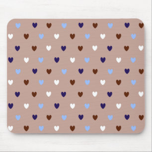 Mousepad Corações de polca em castanho pálido