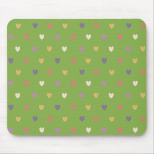 Mousepad Corações de polca em verde-verde