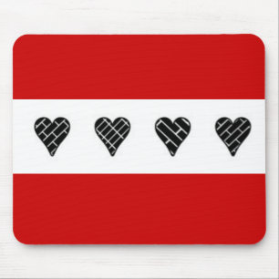 Mousepad Corações Decorativos Pretos