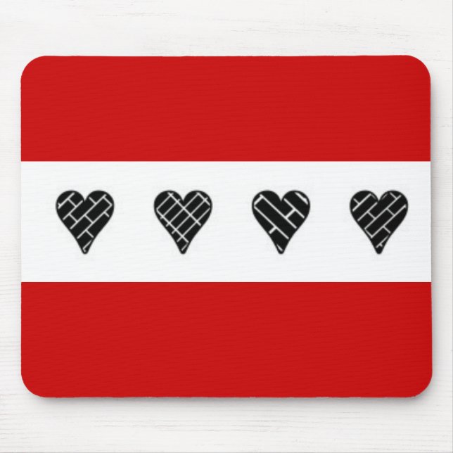 Mousepad Corações Decorativos Pretos (Frente)