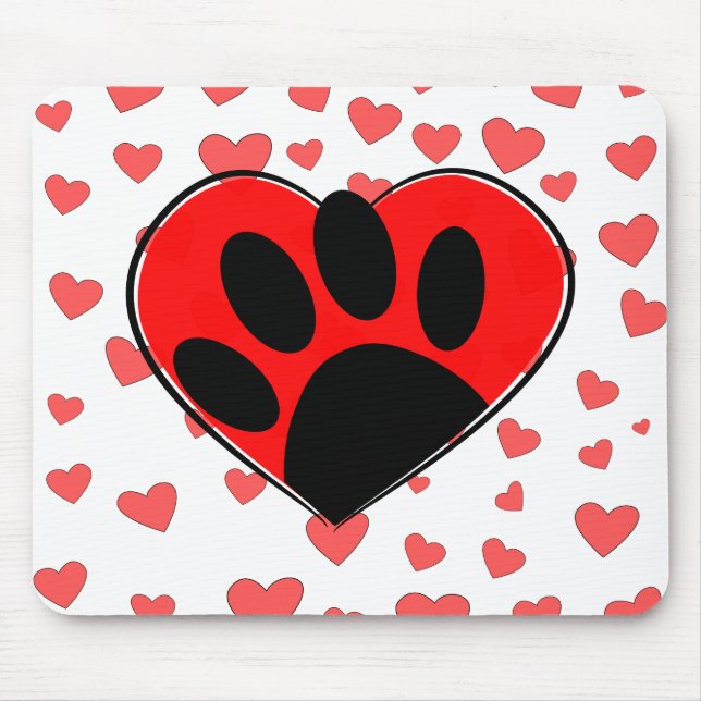 Mousepad Corações do Cão ao Lover (Frente)