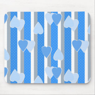 Mousepad Corações do Dia dos Namorados em fundo listrado