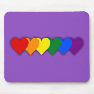 Mousepad Corações do orgulho LGBT