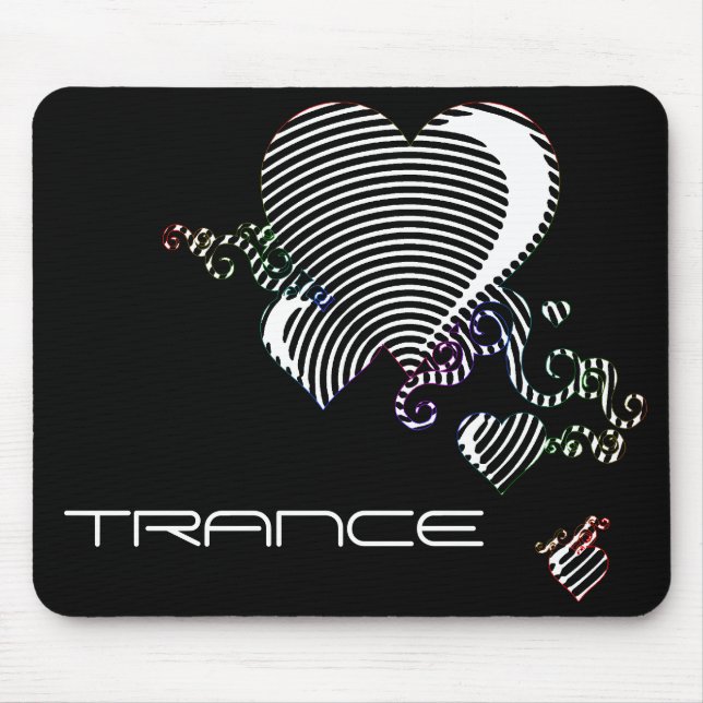 Mousepad corações do squiggle. trance. (Frente)