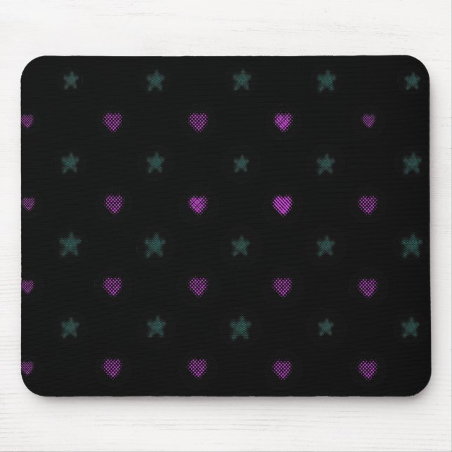 Mousepad Corações e estrelas de intervalo mínimo (Frente)
