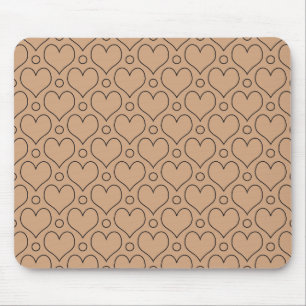 Mousepad Corações e padrões de Bolinhas de bronzeamento e a