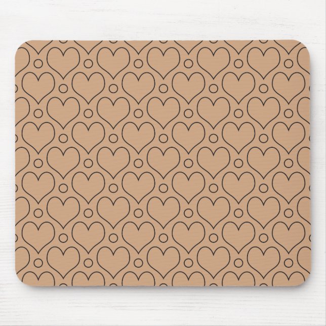Mousepad Corações e padrões de Bolinhas de bronzeamento e a (Frente)