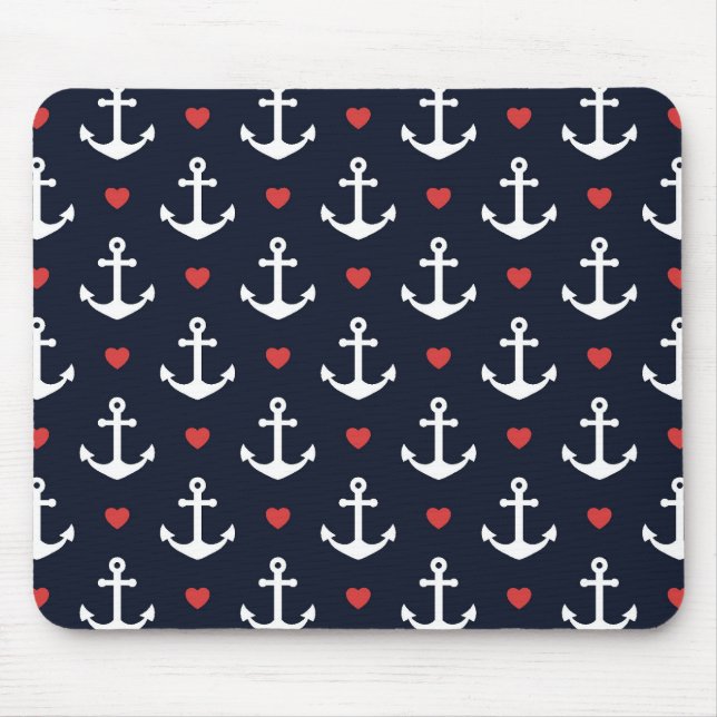 Mousepad Corações e teste padrão das âncoras (Frente)